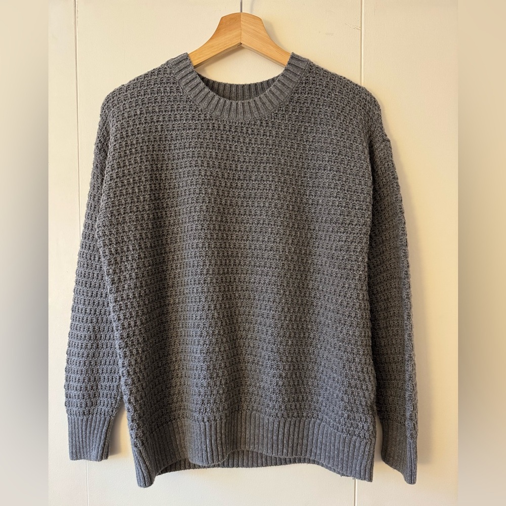 Gray Waffle Knit Sweater - Old Navy